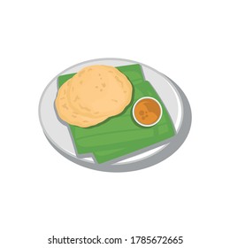 Prata Bread or canai bread logo or roti chenai, malaysian or indian food.