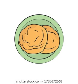 Prata Bread or canai bread logo or roti chenai, malaysian or indian food.
