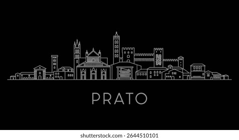 Prato with Italy City Skyline Silhouette.