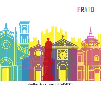 Prato skyline pop in editable vector file