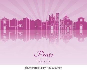 Prato skyline in purple radiant orchid in editable vector file