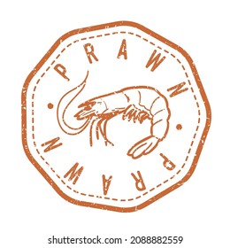 Prawn Flavor Delicious Quality Seafood Recipe. Traditional Food Stamp Design Vector Art.