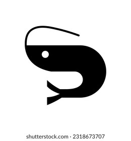 Icono de la gamba, logotipo aislado en fondo blanco