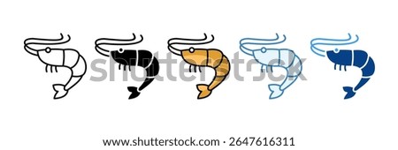Prawn Icon Set Multiple Style Collection