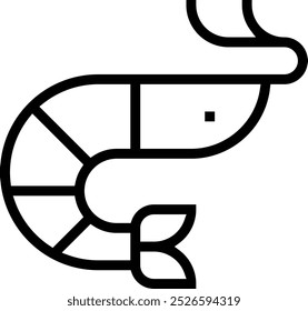 Prawn icon. Thin linear style design isolated on white background