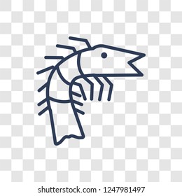 Prawn icon. Trendy linear Prawn logo concept on transparent background from animals  collection