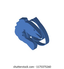 Prawn isometric left top view 3D icon