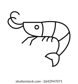 Prawn Line Editable Stroke Icon. Fast-food And Drinks Themes Vector Illustration