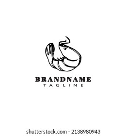 Garnelenlogo-Cartoon-Symbol-Design-Vorlage schwarz, moderne Vektorgrafik