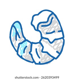 prawn seafood doodle icon sketch vector. prawn seafood sign. isolated symbol illustration