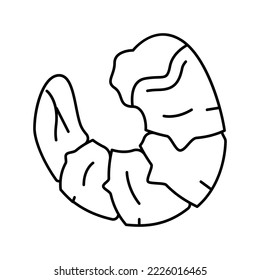 prawn seafood line icon vector. prawn seafood sign. isolated contour symbol black illustration