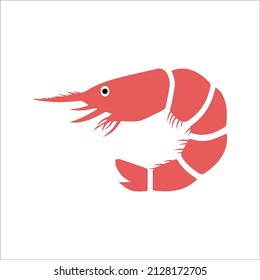 Prawn, seafood, shrimp icon. Vector illustration.