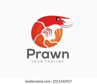 prawn shrimp formed circle abstract logo icon symbol design template illustration inspiration