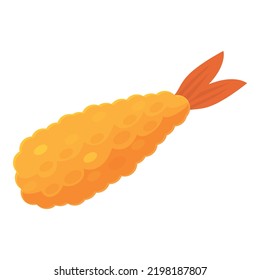 Prawn tempura icon cartoon vector. Fried shrimp. Deep dish