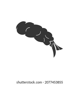 Prawn Tempura Icon Silhouette Illustration. Asian Food Vector Graphic Pictogram Symbol Clip Art. Doodle Sketch Black Sign.