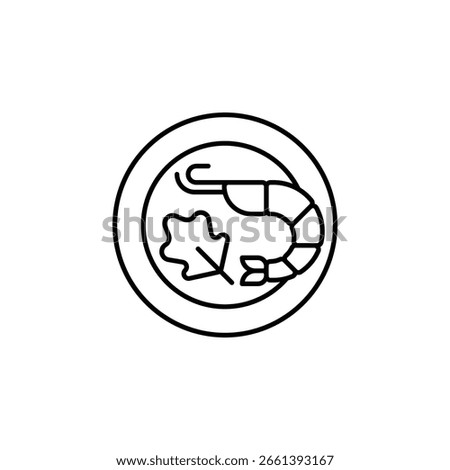 Prawn vector icon. Food and beverage icon line style. perfect use for logo, presentation, website, and more. modern icon design outline style