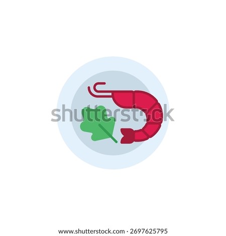 Prawn vector icon. Food and beverage icon flat style. perfect use for logo, presentation, website, and more. modern icon design color style