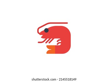 Vector Prawn Emoticon Aislado. Icono de las gambas
