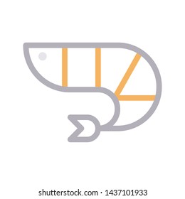 prawns color line vector icon
