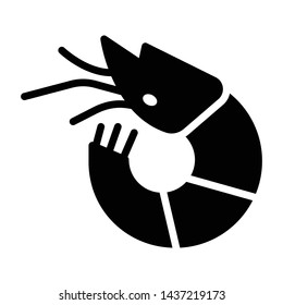 prawns glyph flat vector icon