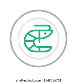 prawns vector colour line icon
