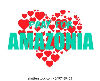 Pray for amazonia, rainforest wildfire victim poster vector image