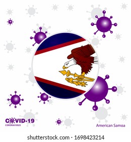 Pray For American Samoa. COVID-19 Coronavirus Typography Flag. Stay home, Stay Healthy. Take care of your own health