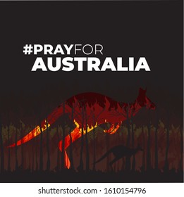 Pray for Australia campaign for Forest Fire Illustration
