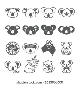 pray for Australia icon set,Koala icon set / flat style isolated