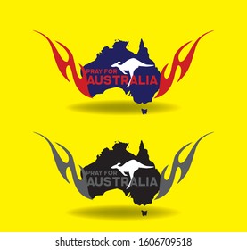 Pray for Australia logo design concept, vector eps