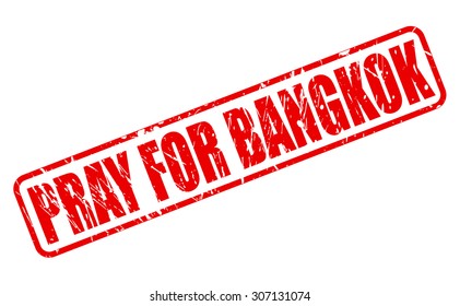 Pray for bangkok red stamp text on white