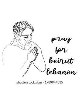 pray for Beirut Lebanon
Continuous line Woman praying for the country Beirut Lebanon
Carefree simple line hand drawn vector illustration