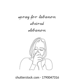 pray for Beirut Lebanon
Continuous line Woman praying for the country Beirut Lebanon
Carefree simple line hand drawn vector illustration