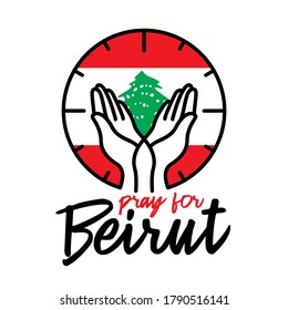 Bete für die Beirut-Vektorgrafik auf weißem Hintergrund Konzept von Gebet, Trauer, Menschlichkeit für die massive Explosion in Beirut Libanon.