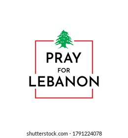 Pray for Beirut vector template. Design for banner or print.