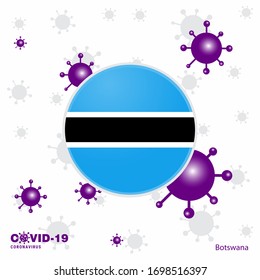 Pray For Botswana. COVID-19 Coronavirus Typography Flag. Stay home, Stay Healthy. Take care of your own health