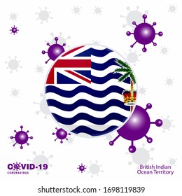 Pray For British Indian Ocean Territory. COVID-19 Coronavirus Typography Flag. Stay home, Stay Healthy. Take care of your own health