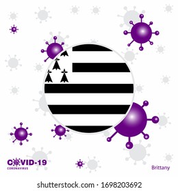 Pray For Brittany. COVID-19 Coronavirus Typography Flag. Stay home, Stay Healthy. Take care of your own health