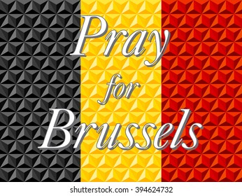 Pray for Brussels Belgium Vector Illustration