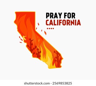 Pray for California, Wildfire Awareness and Support Design