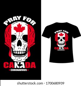 Pray For The Canada,Corona Virus-Corona Virus T-shirt Vector.