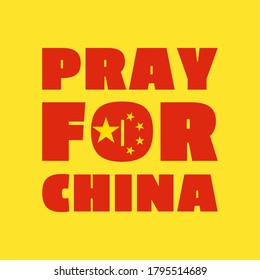 Bete für China Konzept. Flacher Stil. Abstrakter Hintergrund für Banner oder Plakatdesign. Grafisches Element. Design für die Menschheit, Frieden, Spenden, Wohltätigkeit und Anti-Krieg