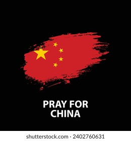 Pray for China, China flag praying concept vector illustration. Pray For China peace.