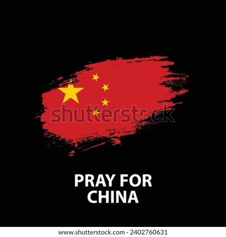 Pray for China, China flag praying concept vector illustration. Pray For China peace.