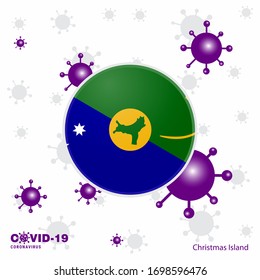 Pray For Christmas island. COVID-19 Coronavirus Typography Flag. Stay home, Stay Healthy. Take care of your own health