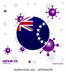 Pray For Cook Islands. COVID-19 Coronavirus Typography Flag. Stay home, Stay Healthy. Take care of your own health