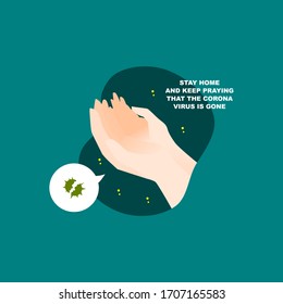 pray for coronavirus flat illustration vector