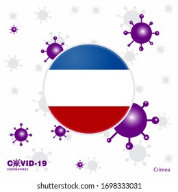 Pray For Crimea. COVID-19 Coronavirus Typography Flag. Stay home, Stay Healthy. Take care of your own health