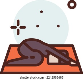 pray down islam illustration with flat style
