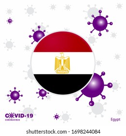 Pray For Egypt. COVID-19 Coronavirus Typography Flag. Stay home, Stay Healthy. Take care of your own health